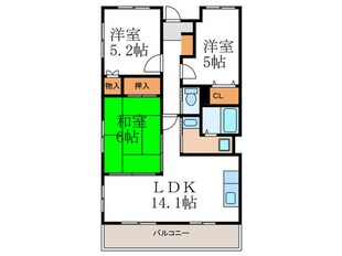 ヴィーブル岩倉の物件間取画像